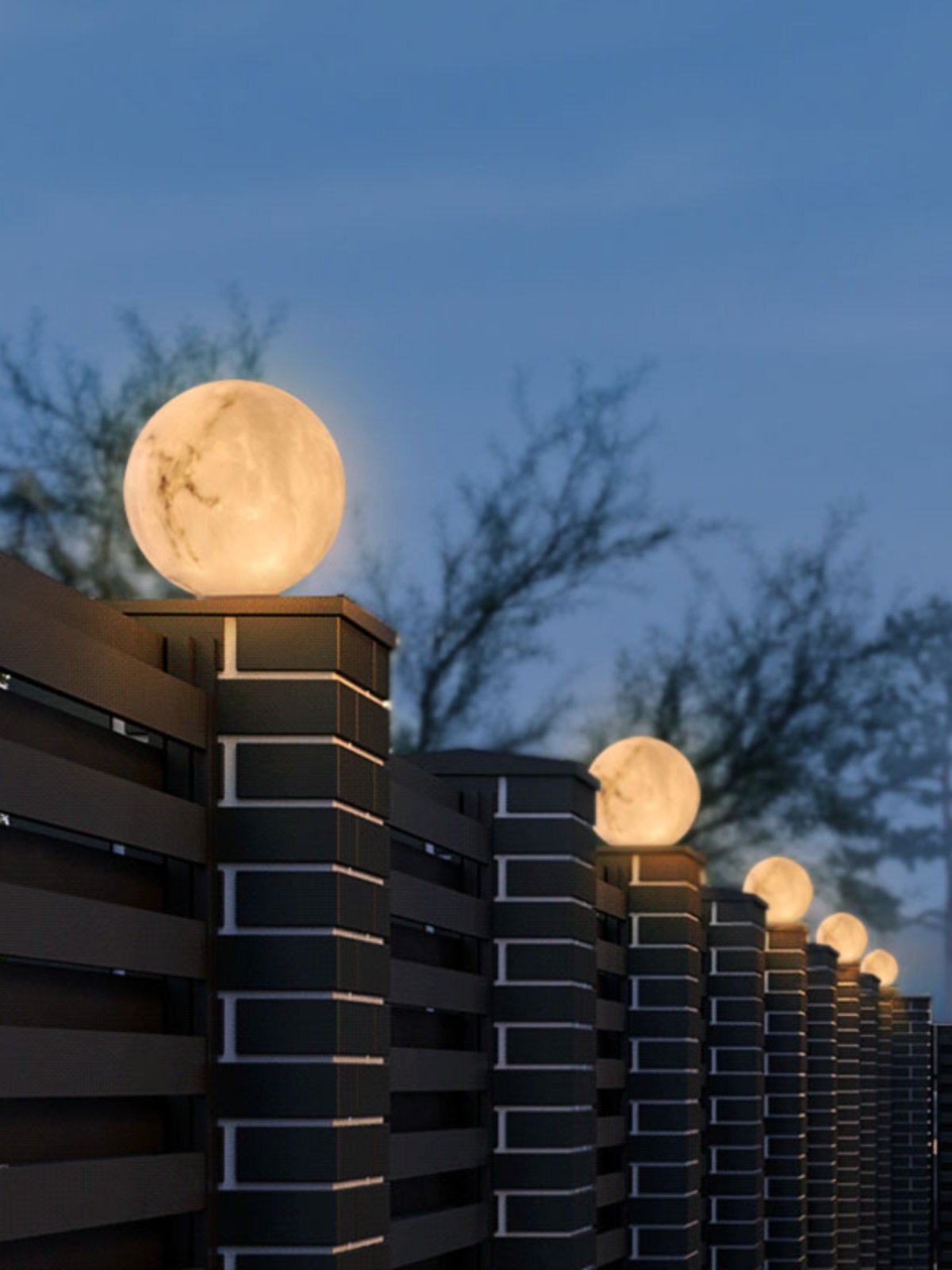 户外柱头灯别墅花园圆球庭院灯彷云石球形灯景观柱子灯室外围墙灯,家装灯饰光源,景观庭院灯饰,淘宝优惠券,粉丝福利购,淘宝优惠卷