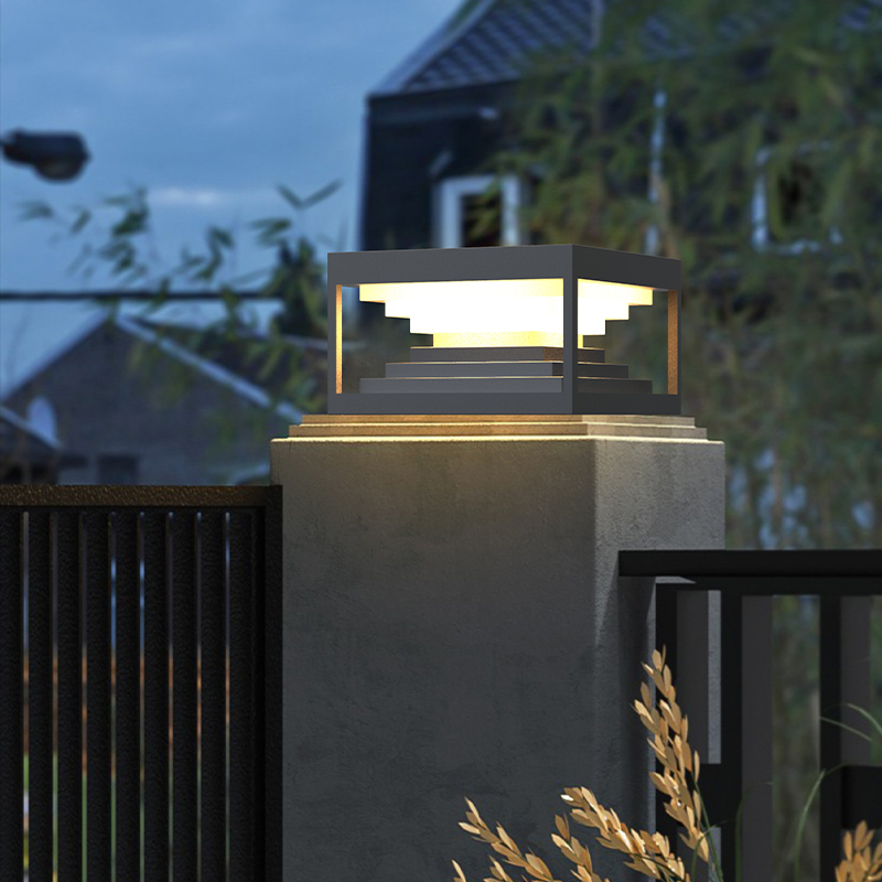 蒸客户外太阳能柱头灯庭院大门灯