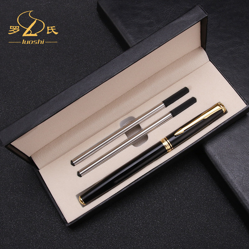 罗氏923宝珠笔金属杆中性笔免费刻字笔支持定制企业logo黑水笔走珠笔