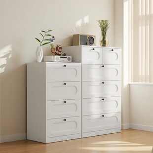 钢制多层柜子收纳柜储物柜斗柜加深抽屉柜卧室客厅靠墙一体床尾柜