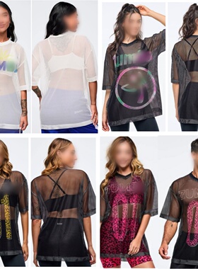 ZW现货新款健身瑜伽休闲舞蹈透气网布短袖上衣1249 978 1248 1258
