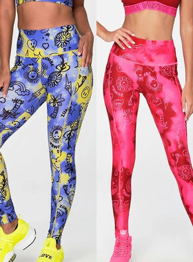 ZW现货清仓紧身尊牌健身服现货健身服瑜伽健身印花长裤弹力裤 195