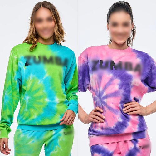 ZW新款现货健身服运动服上衣舞蹈休闲长袖纯棉扎染卫衣原板色 389