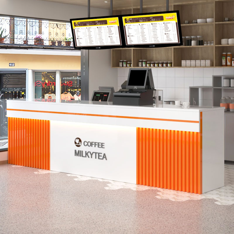 奶茶店收银台水果甜品蛋糕吧台桌