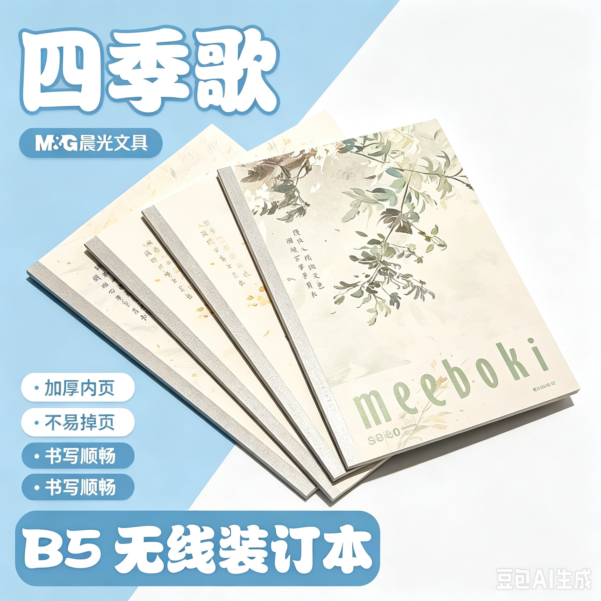 晨光meeboki-四季歌B5无线装订本图片