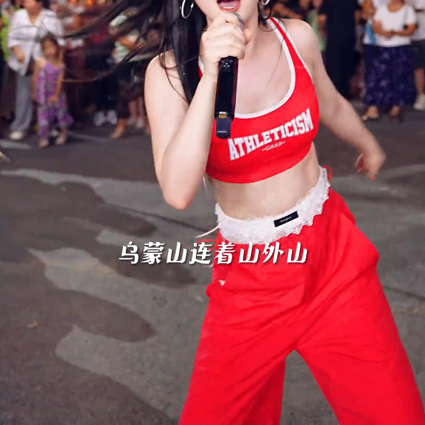 美式字母印花复古红色运动套装