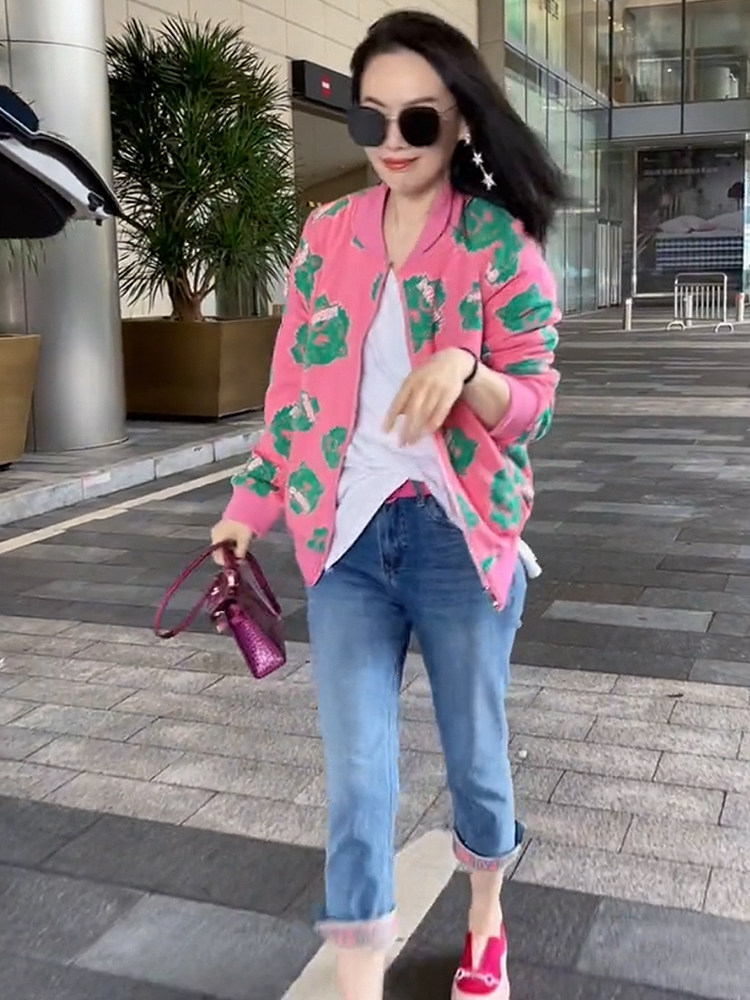 洋气减龄宽松粉色小个子外套女