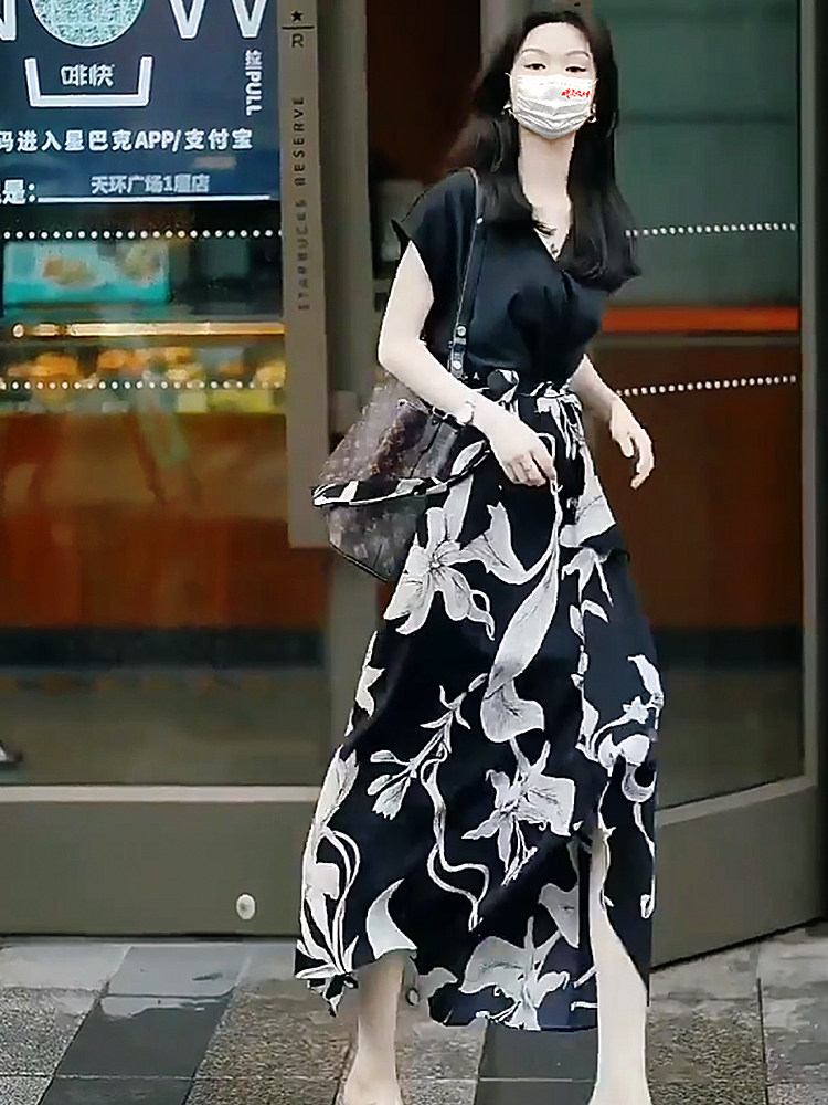 假两件套装连衣裙气质女装裙子