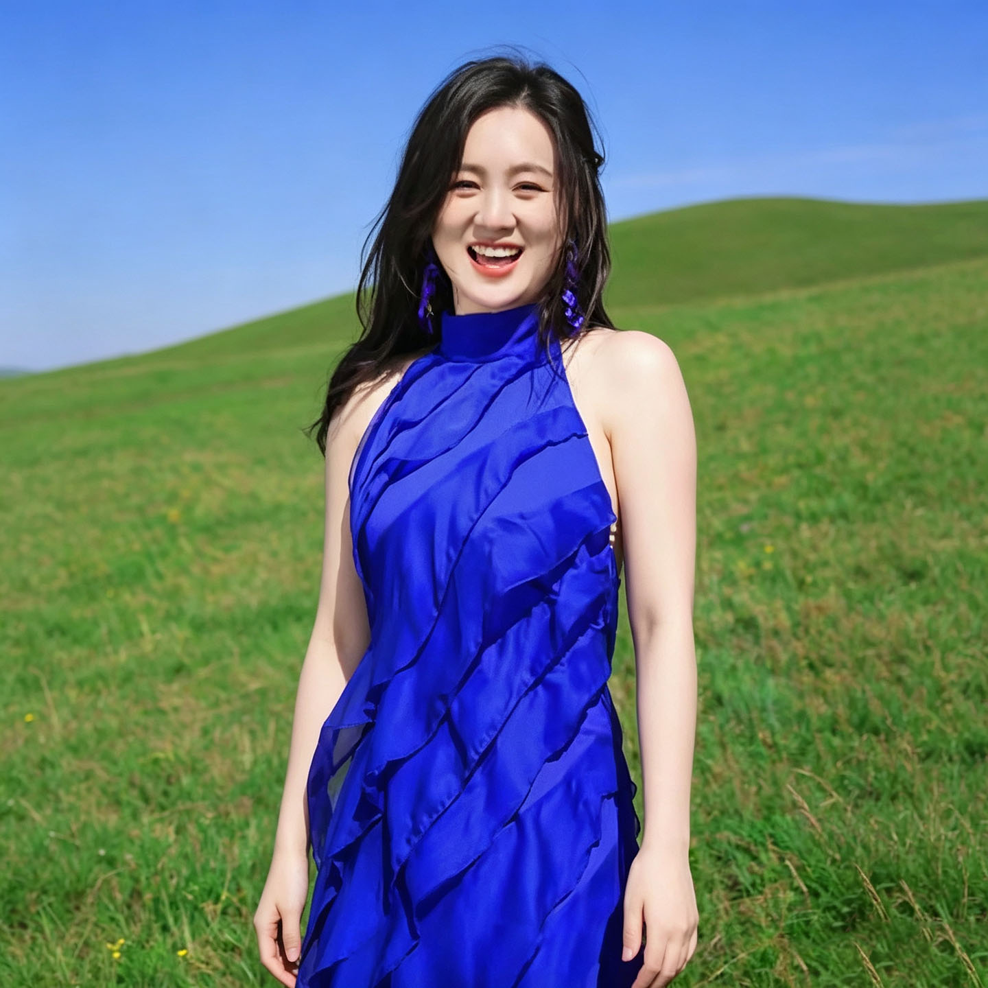 挂脖露背夏季显瘦连衣裙女