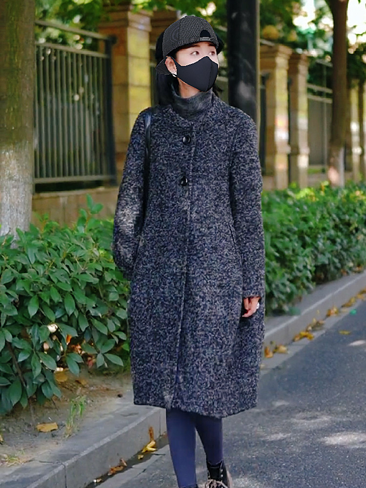秋冬中长款毛呢大衣女