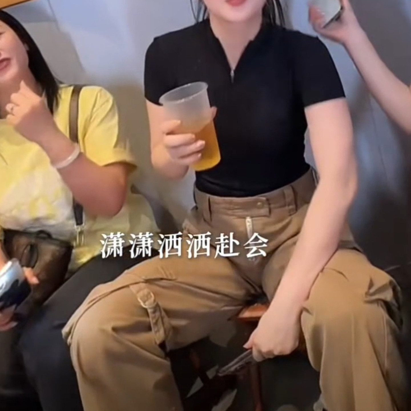 黑色半拉链短袖T恤女欧货立领polo衫短款运动上衣休闲阔腿裤套装