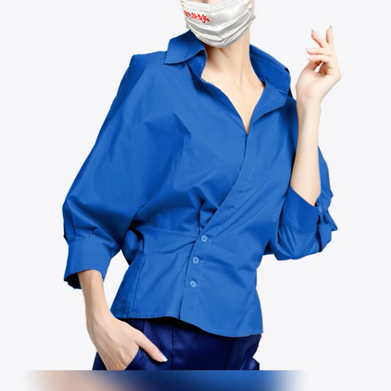 气质短款衬衫女七分袖