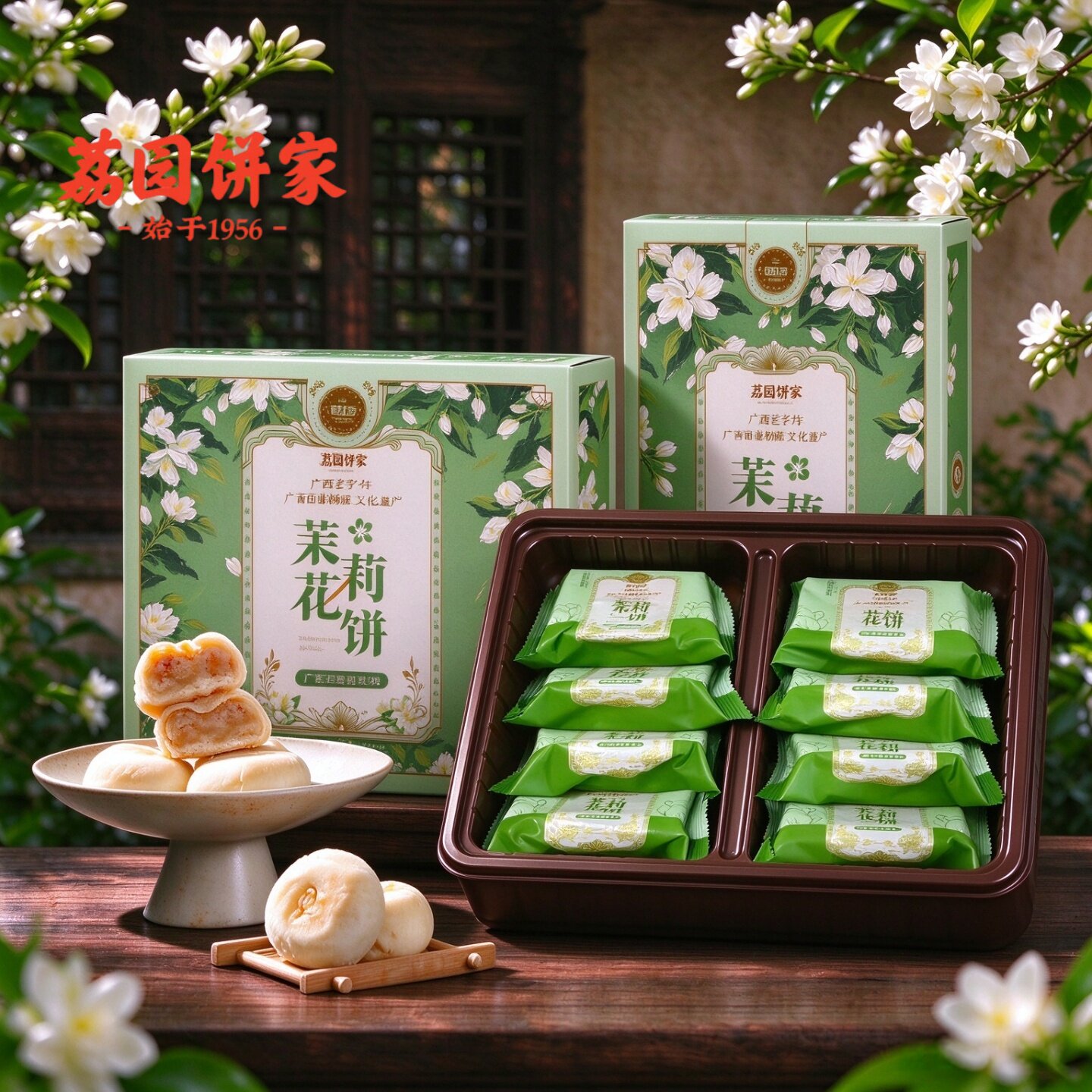 南宁荔园茉莉花饼广西特产伴手礼