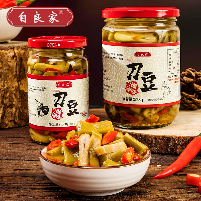 自良家刀豆酸辣味广西玉林特产酸野脆口新鲜农家腌制酱菜咸菜即食