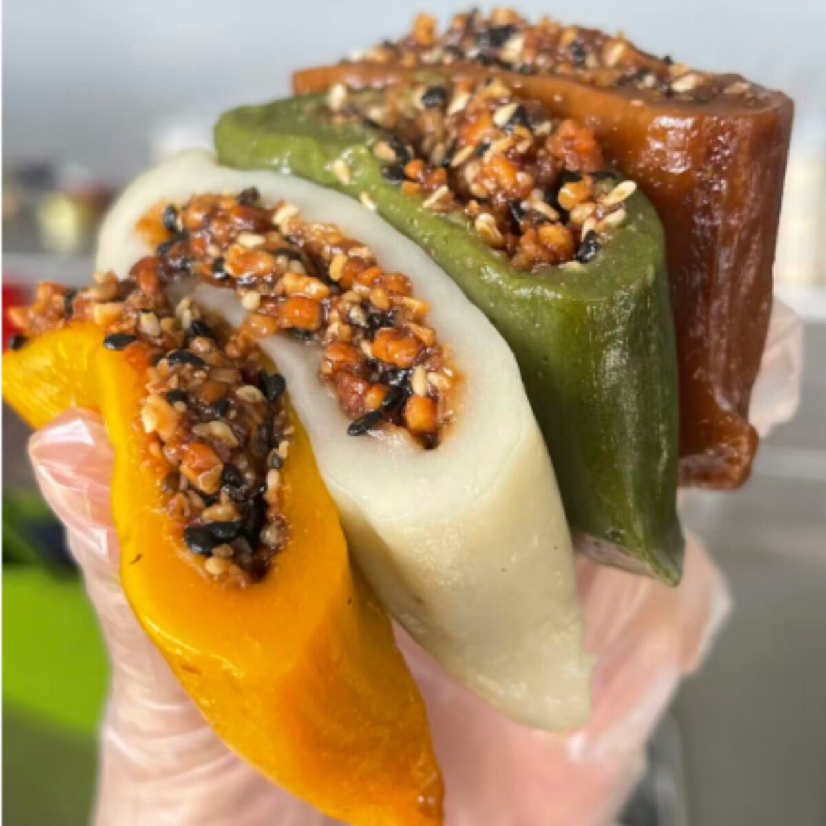 广西蕉叶糍粑花生芝麻馅艾叶味红糖味香糯味南瓜味小吃糕点踏青