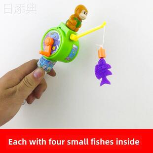 网红新奇创意糖果小熊猴子兔子动物钓鱼男宝女宝益智零食礼物批