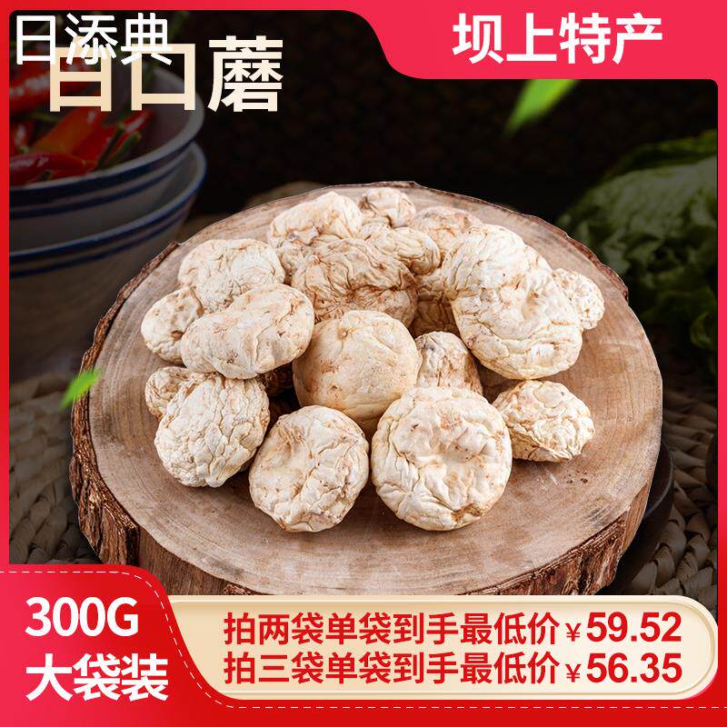 张家口坝上特产口蘑食用菌白蘑菇香菇干货炖肉炖汤营养食材300g装