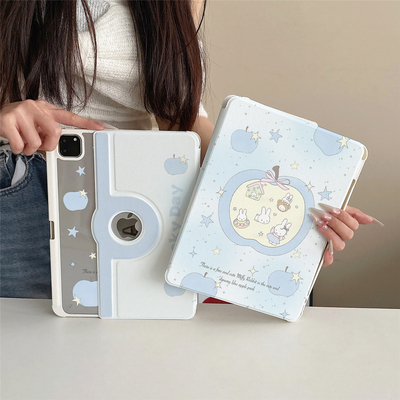 婴儿蓝苹果米菲兔360度旋转适用ipad11保护套磁吸air7/6新款ipad10带笔槽11寸防摔可拆卸苹果平板保护套mini7