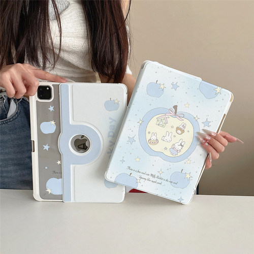 婴儿蓝苹果米菲兔360度旋转适用ipad11保护套磁吸air7/6新款ipad10带笔槽11寸防摔可拆卸苹果平板保护套mini7