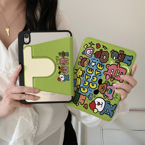 适用卡通苹果360度旋转平板套