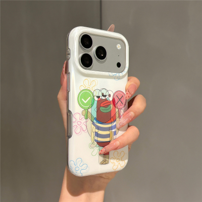 3D动态卡通比奇堡居民鱼适用苹果18promax手机壳iphone17pro新款16pro小众稀奇古怪15pro双层壳17防摔保护套