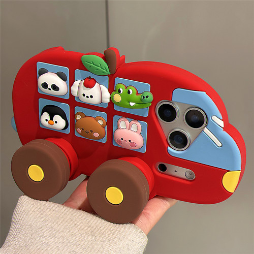 可爱jellycat小动物巴士伸缩支架适用苹果17promax手机壳iPhone17pro硅胶软壳16pro女新款15全包防摔14保护套