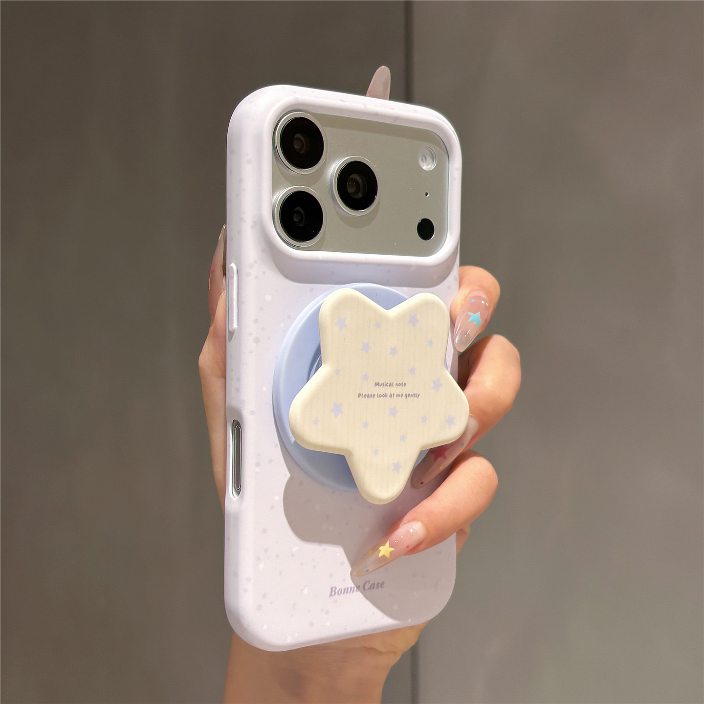 韩系ins甜美香芋紫泼墨星星磁吸支架适用苹果18promax手机壳iPhone17pro菲林软胶16pro女新款15防摔14保护套