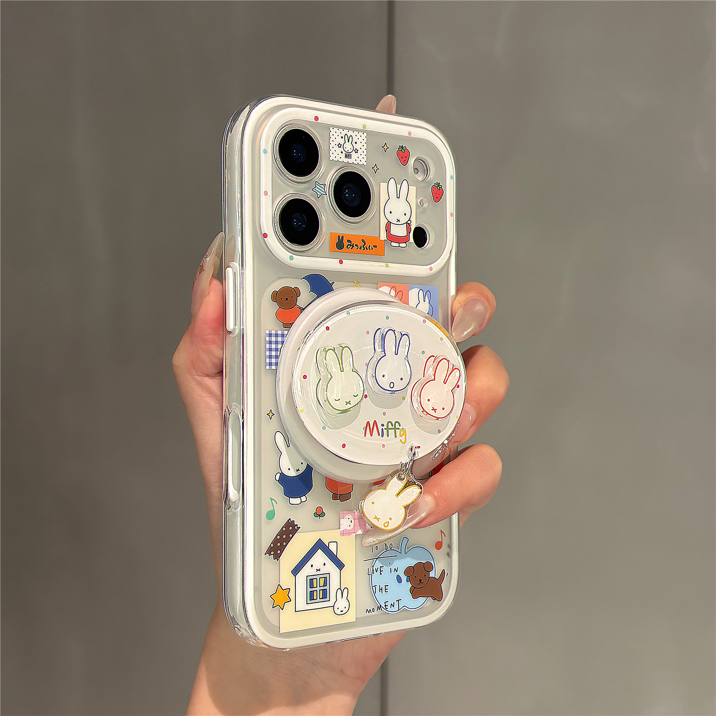 卡通可爱米菲兔房屋磁吸支架适用苹果17promax手机壳iPhone17pro二合一16pro女新款15双层壳14全包防摔保护套