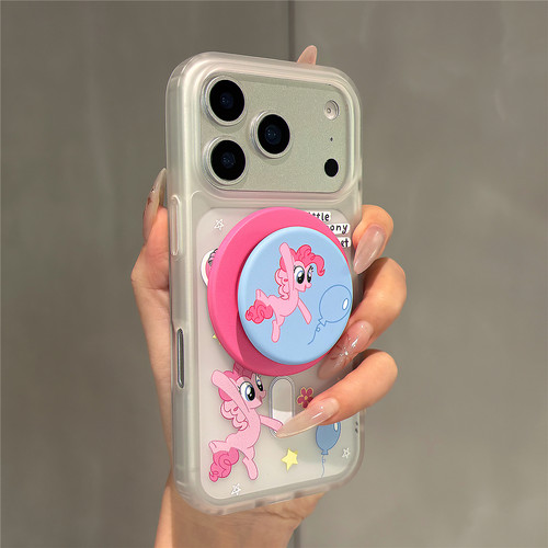 马年卡通小马宝莉磁吸支架适用苹果17promax手机壳iphone16女新款15磨砂肤感17pro本命年16pro防摔14保护套13