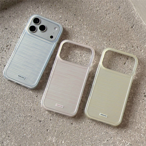 韩系ins极简风小众条纹适用苹果17promax手机壳iPhone17pro女新款16pro双层壳15亚克力14全包防摔保护套网红