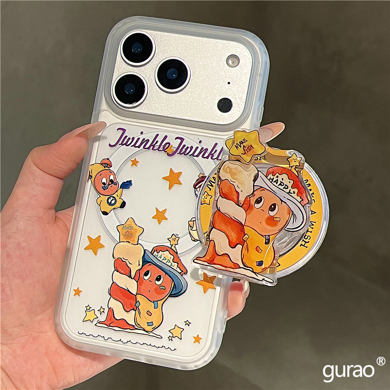 网红可爱蜡烛星星人磁吸支架适用苹果17promax手机壳ipho