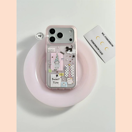 少女粉色卡通猫咪适用苹果17promax手机壳iPhone17pro女新款16pro磨砂肤感15pro超好看独特17防摔保护套网红