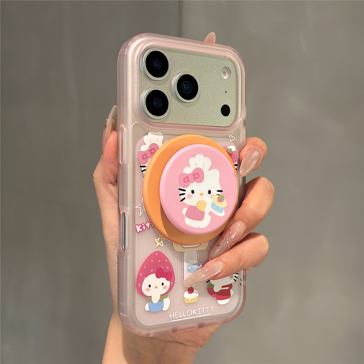 透粉卡通动漫草莓蛋糕磁吸支架适用苹果17promax手机壳iphone16女新款15磨砂肤感17pro防摔16pro保护套14网红