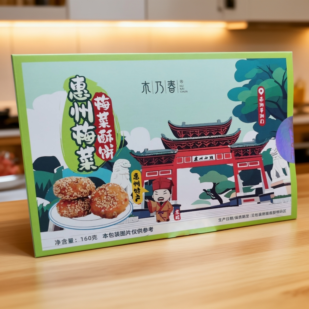 广东惠州特产手信木乃春惠州梅菜梅菜酥饼梅菜干酥饼饼干送礼佳品