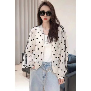 波点防晒衣外套女薄款2023夏季新款韩版设计感百搭长袖短款防晒服