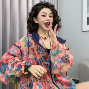 upf50防紫外线防晒衣女款2023夏季新款欧货宽松连帽防晒服薄外套
