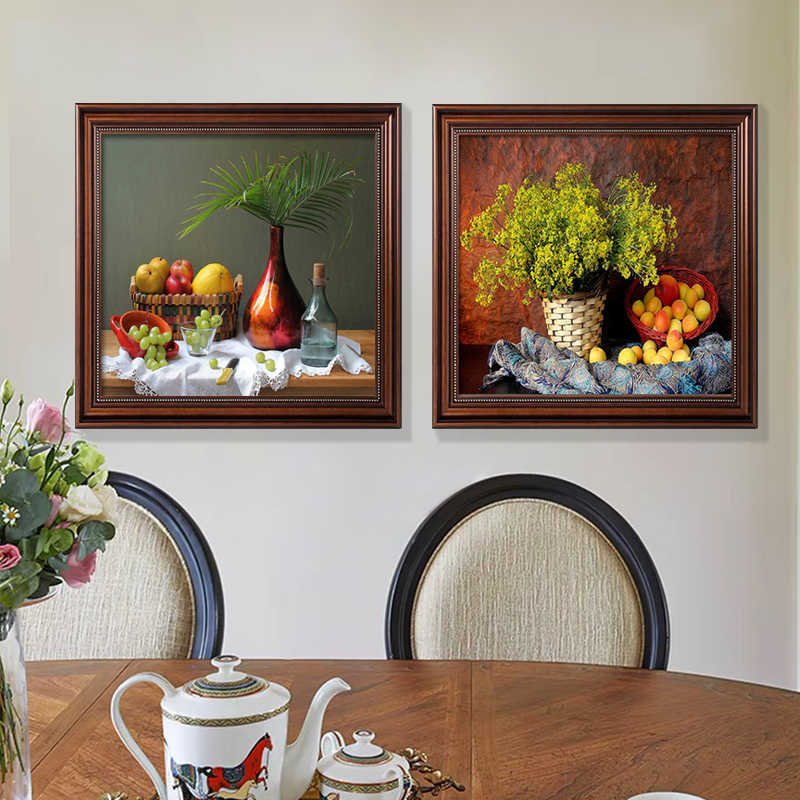 美式餐厅挂画装饰画温馨水果歺厅静物画新款客厅墙面装饰大气的图片