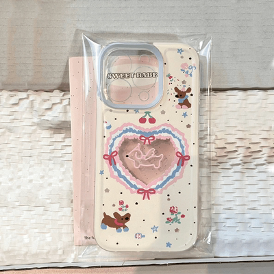 爱心樱桃小狗适用三星s24ultra手机壳Galaxy多巴胺s23+/s22plus夏天21全包20fe透明S23FE硅胶ultra/20+防摔套