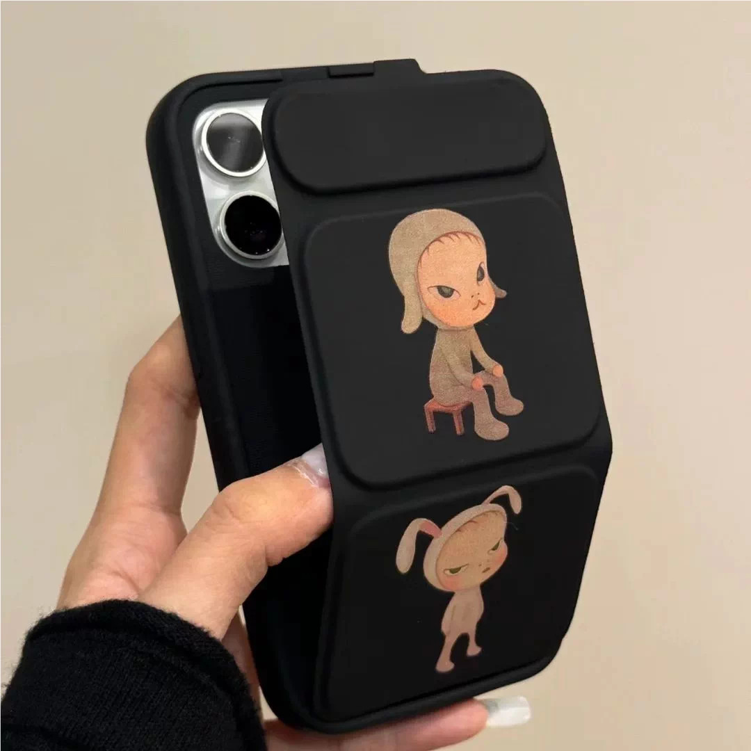 可爱奈良美智适用苹果18小米17Promax手机壳iPhone16磁吸翻盖皮支架15/14/13/12/11华为MATE70/p60/50高级套