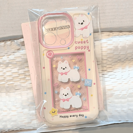 西高地小狗适用OPPORENO14PRO手机壳oppo粉色Reno13/12/11/10/9/8/7/6/5/4/3软R15透明R17硅胶OPPOReno15套