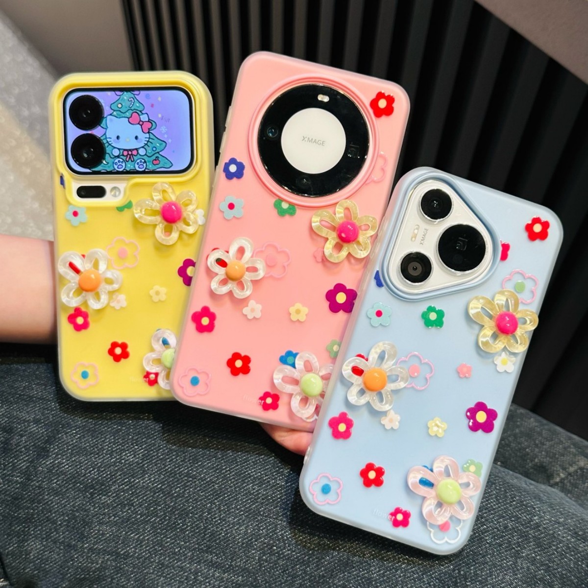 多巴胺彩色花朵适用oppoReno16/15pro手机壳OPPO新款Reno14/12糖果二合一11高级10/9pro+清新7se情侣6保护套