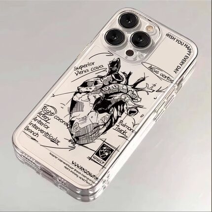 素描心脏适用OPPORENO15PRO手机壳oppo艺术Reno14/13/12/11/10/9/8/7/6/5/4超火R15透明R17硅胶OPPOReno15套