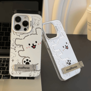 21FE打招呼S20 plus十镭射彩银S22 带支架高级防摔保护套 GALAX超火S23 线条小狗适用三星S24ULTRA手机壳新款