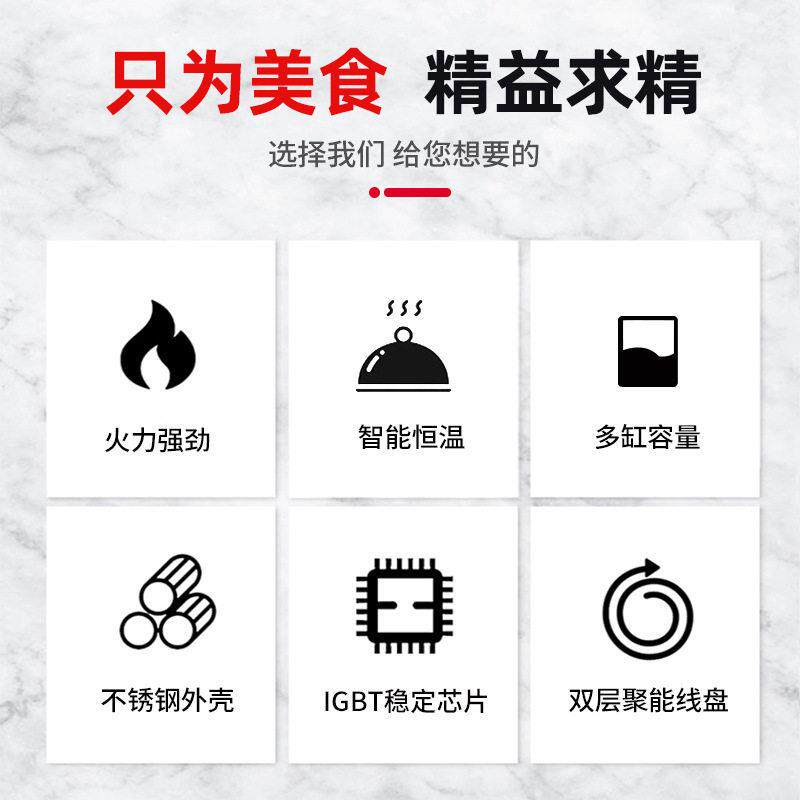 电磁炉小型双缸温汤炉小英斯玛特能店锈煮面烫菜吃卤肉不钢煲汤灶