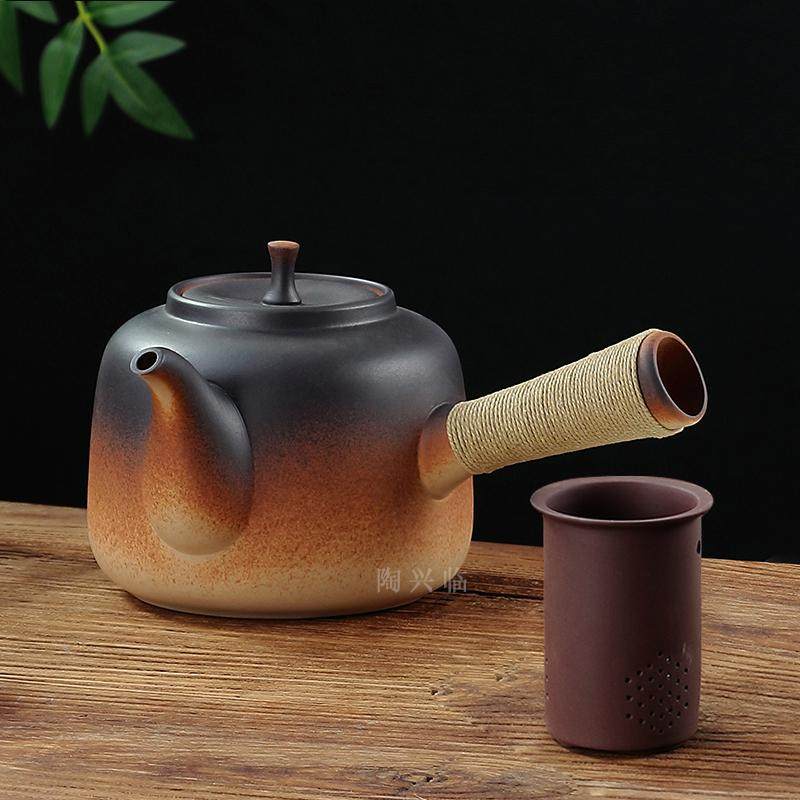 耐高温土陶煮茶侧把壶明火烧水壶