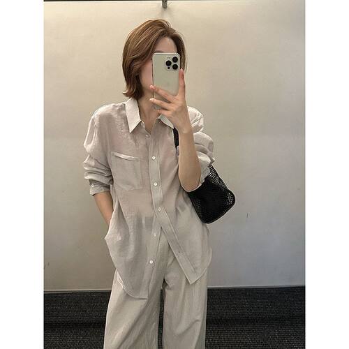 MMCDITION天丝长袖衬衫女2026