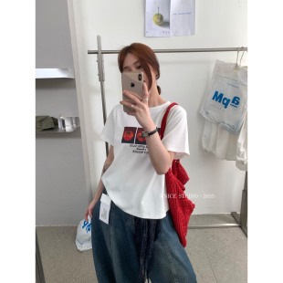2026夏上新韩系番茄印花休闲短袖 T恤女1221 STUDIO 奶思家NICE