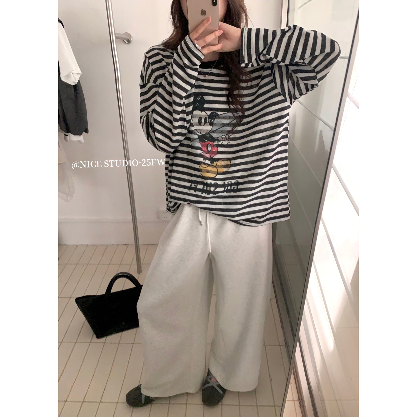 【奶思家NICE STUDIO】正品！现货韩版可爱趣味卡通长袖T恤W578