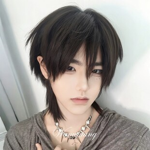 【天狼星】狼尾假发男生日系短直发层次感鲻鱼头中性万用全头套式