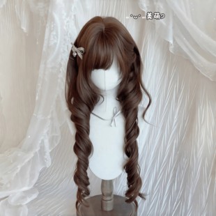 【成品造型】假发古早日系Lolita水母卷公主头短鬓角修脸JK全头套